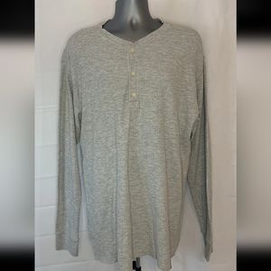 Levi's Long Sleeve Gray Waffle Thermal Henley Shirt Mens Size XL Extra Large